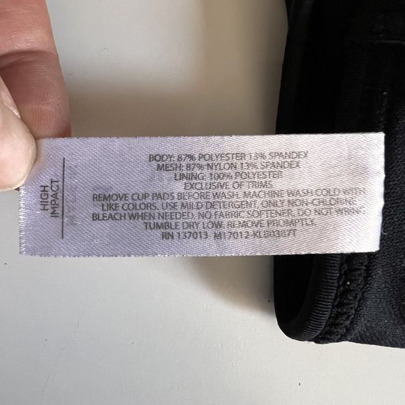 MARIKA TEK Padded Exercise Bra Black Cutout Mesh Racer Back Womens Size Medium - Picture 9 of 10